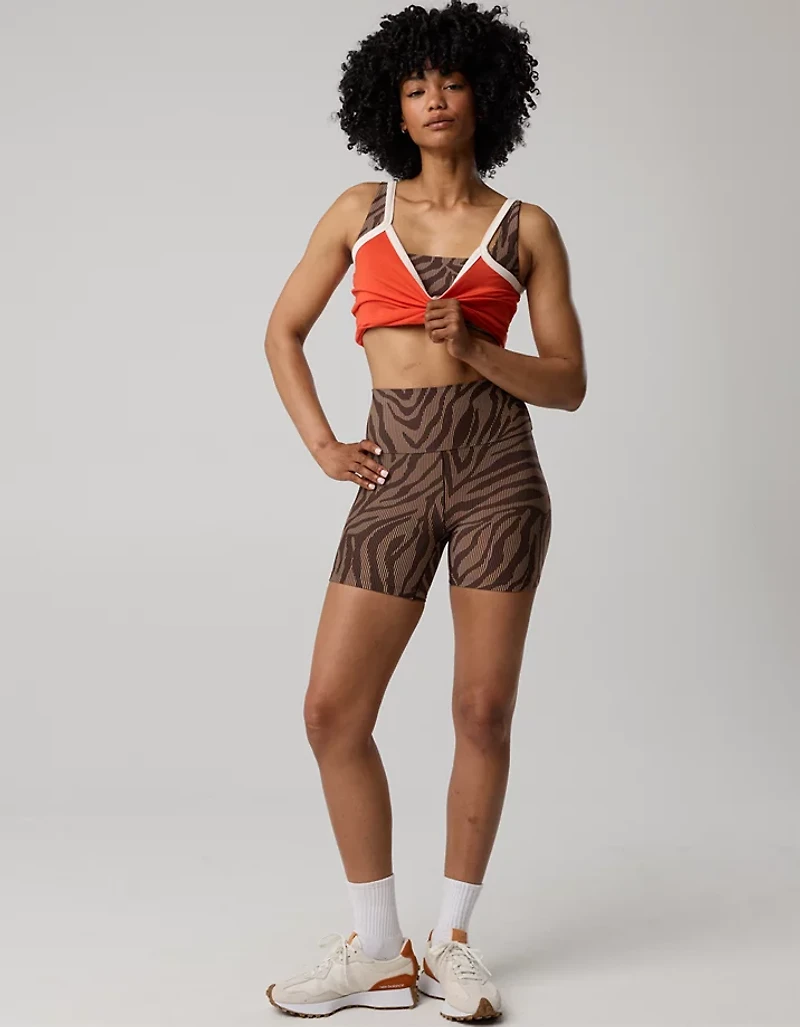 OFFLINE By Aerie Stripe Rib High Waisted 5" Bike Short