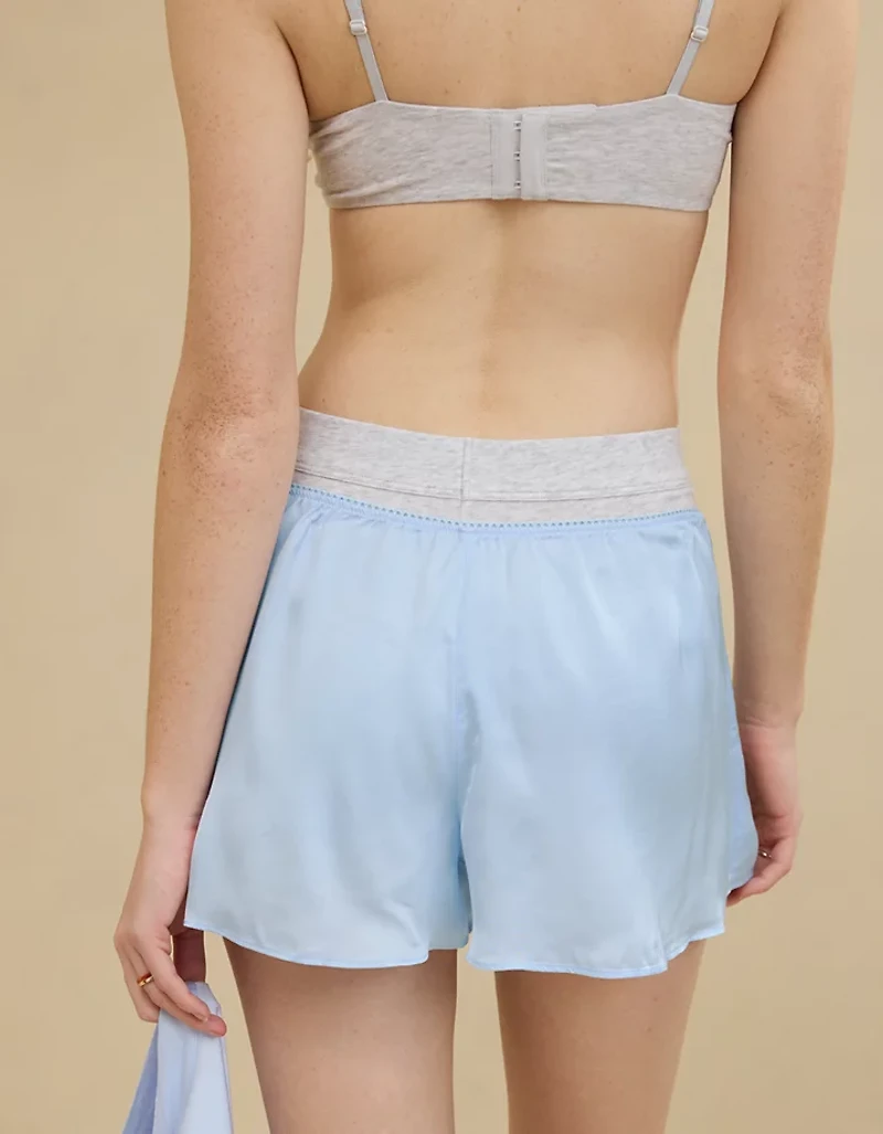 Aerie Off-Duty Satin Flirty Boxer
