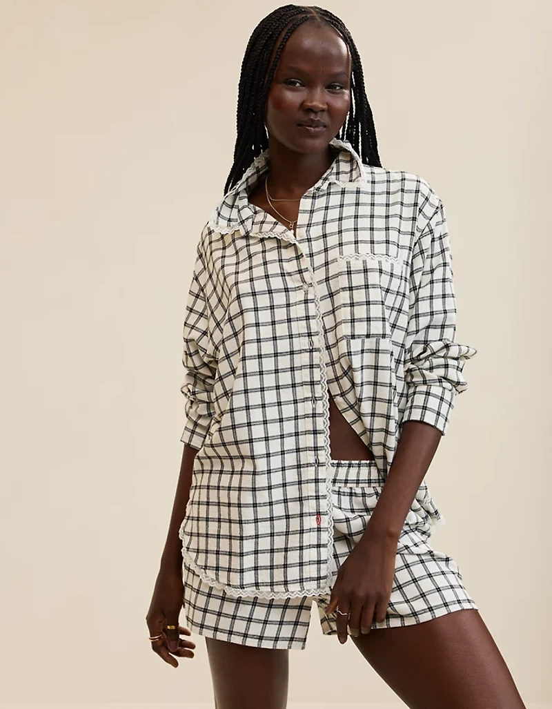 Aerie Flannel Girl Boxer