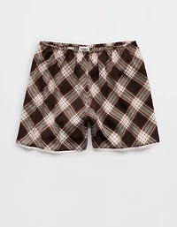 OVERSLEPT by Aerie Liquid Satin Lace Trim Short