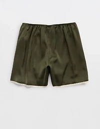 OVERSLEPT by Aerie Liquid Satin Lace Trim Short