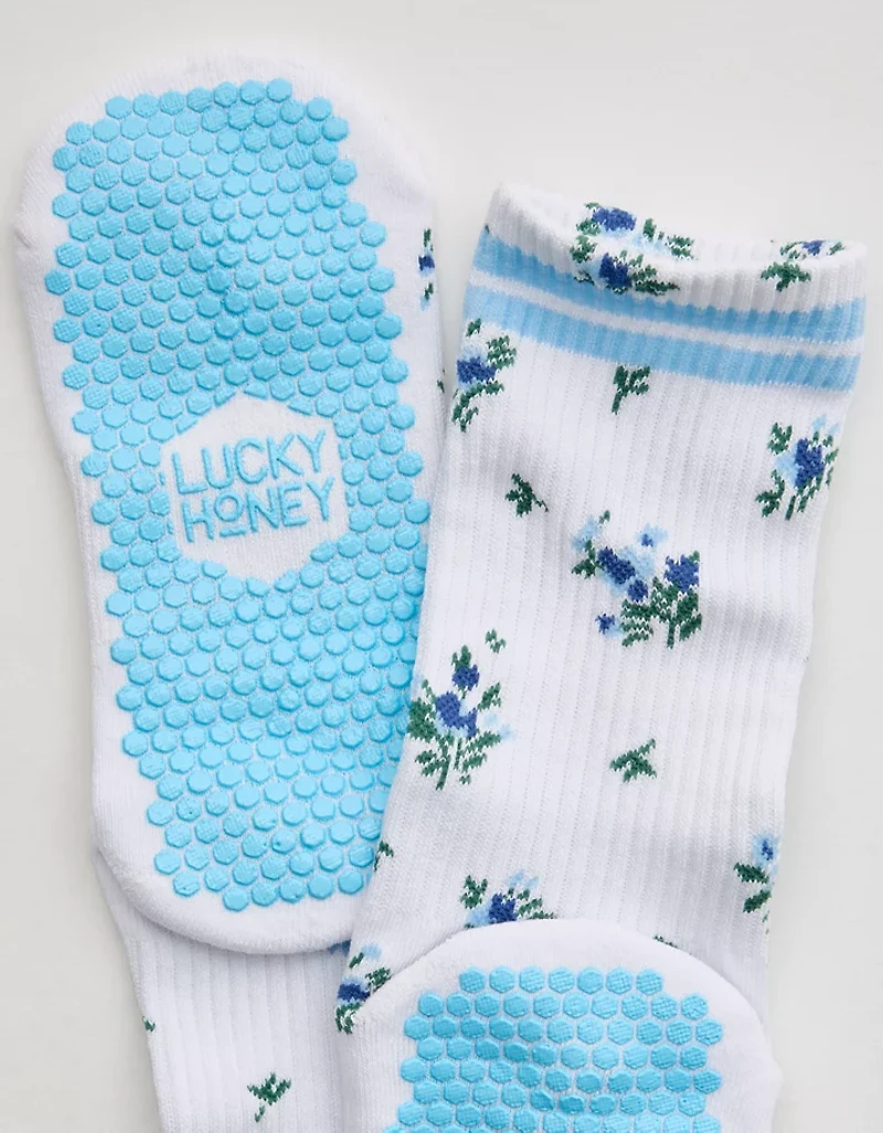 LUCKY HONEY Flower Grip Socks