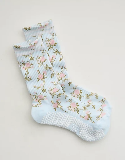 LUCKY HONEY  Vintage Rose Grip Sock