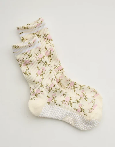 LUCKY HONEY Flower Grip Socks