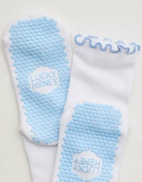LUCKY HONEY Juliet Ruffle Grip Socks