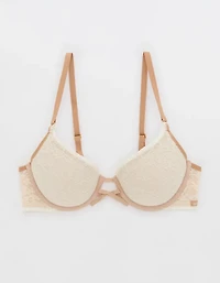 Show Off Vintage Lace Plunge Push Up Bra