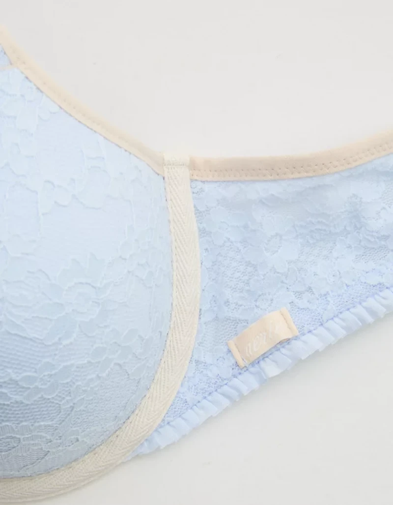 Show Off Vintage Lace Plunge Push Up Bra