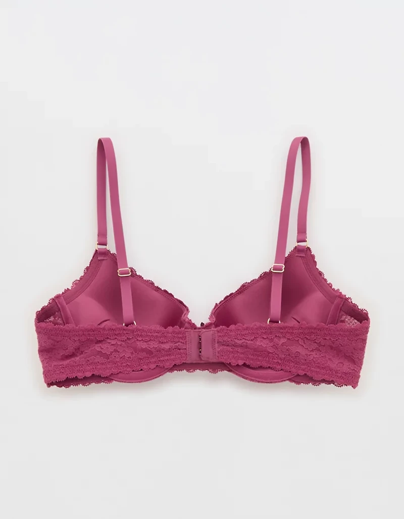 Show Off Vintage Lace Plunge Push Up Bra