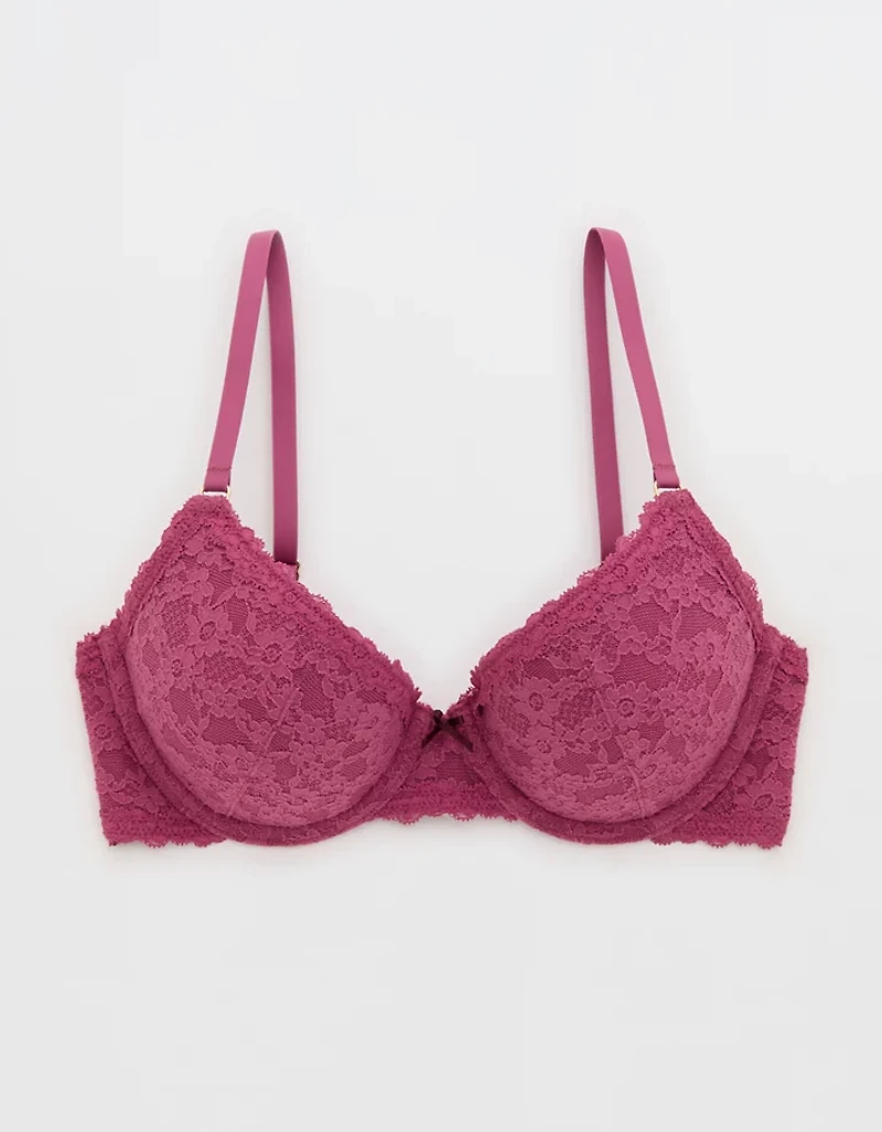 Show Off Vintage Lace Plunge Push Up Bra