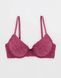 Show Off Vintage Lace Plunge Push Up Bra