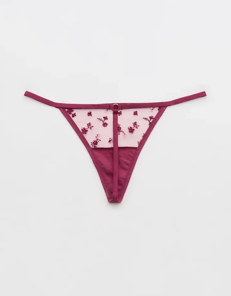 Show Off Embroidery String Thong Underwear