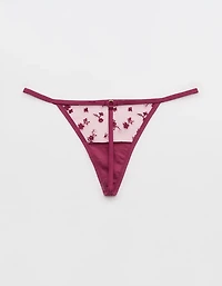 Show Off Embroidery String Thong Underwear