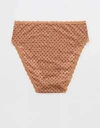 Show Off Flocked Vintage Lace High Waisted Bikini Underwear