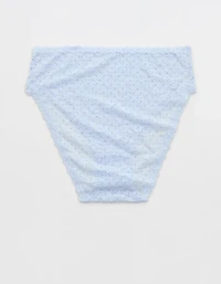 Show Off Flocked Vintage Lace High Waisted Bikini Underwear