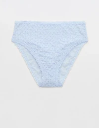 Show Off Flocked Vintage Lace High Waisted Bikini Underwear