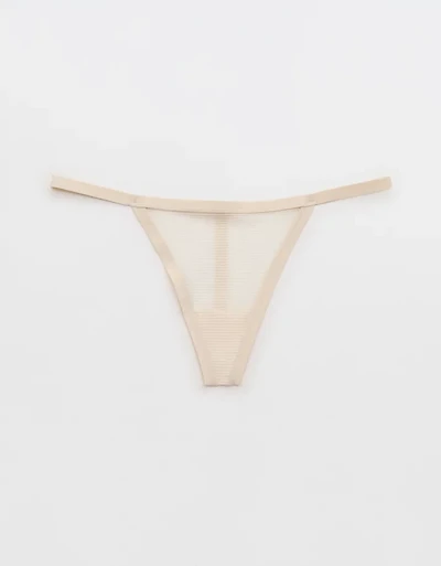SMOOTHEZ Sheer Stripe Thong Underwear