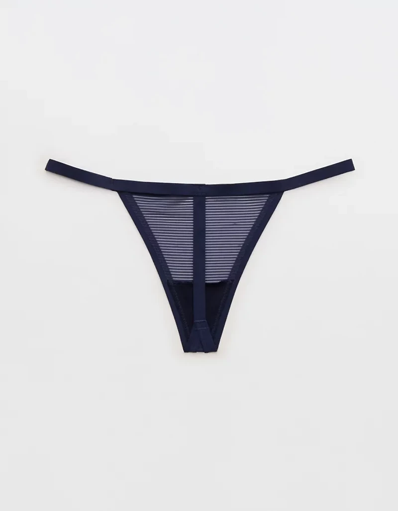 SMOOTHEZ Sheer Stripe Thong Underwear