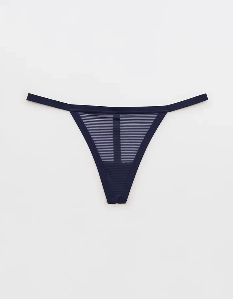 SMOOTHEZ Sheer Stripe Thong Underwear