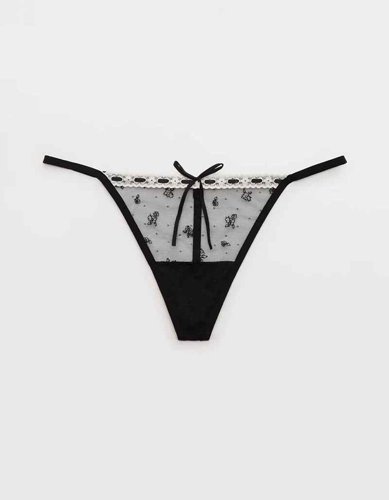 Show Off Vintage Femme Embroidery Thong Underwear