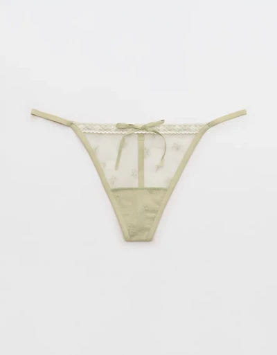 Show Off Vintage Femme Embroidery Thong Underwear