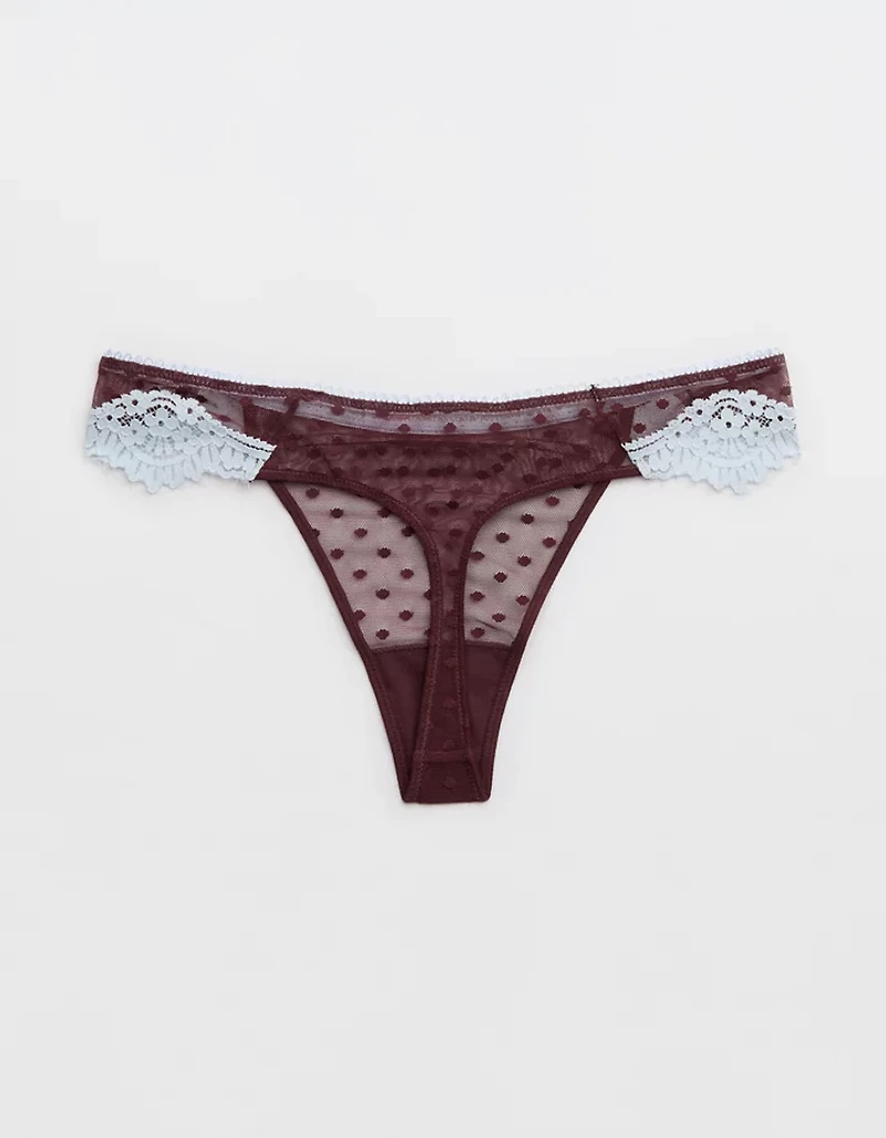Show Off Sheer Happiness Lace Thong Underwear