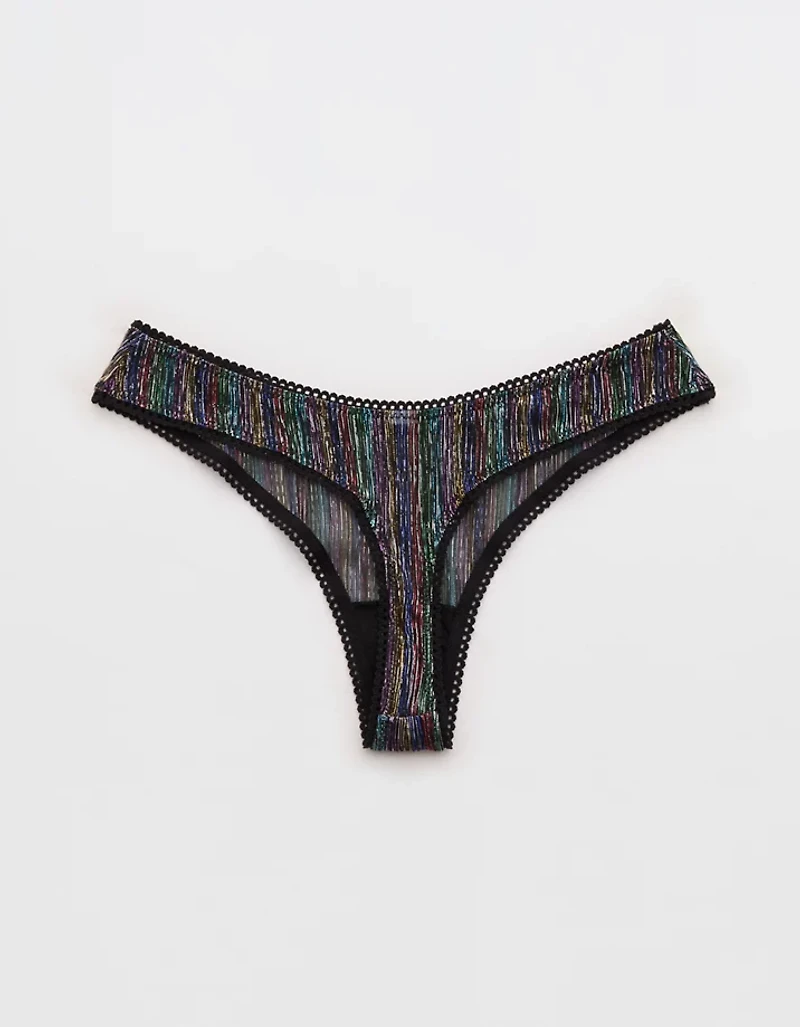 Show Off Pride Lurex Mesh Thong Underwear