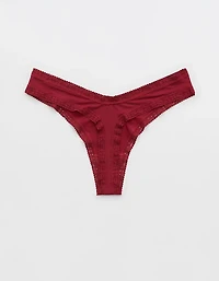 SMOOTHEZ Microfiber Lace Thong Underwear