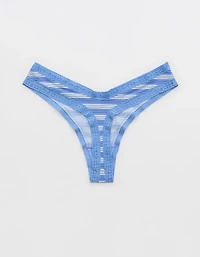 SMOOTHEZ Microfiber Lace Thong Underwear