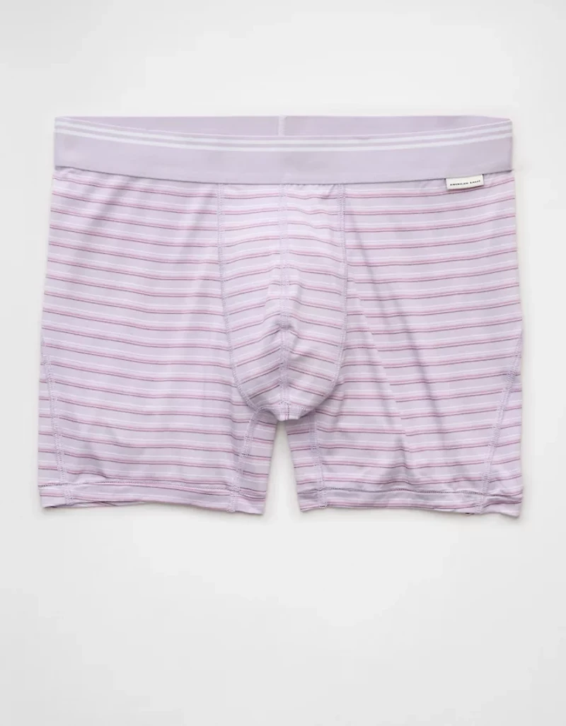 Caleçon boxeur ajusté ultradoux de 4,5 po à rayures pour hommes AEO