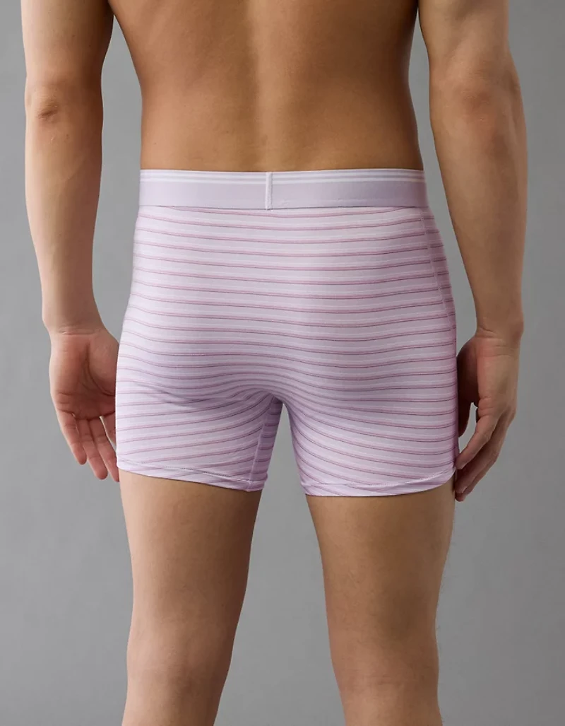 Caleçon boxeur ajusté ultradoux de 4,5 po à rayures pour hommes AEO
