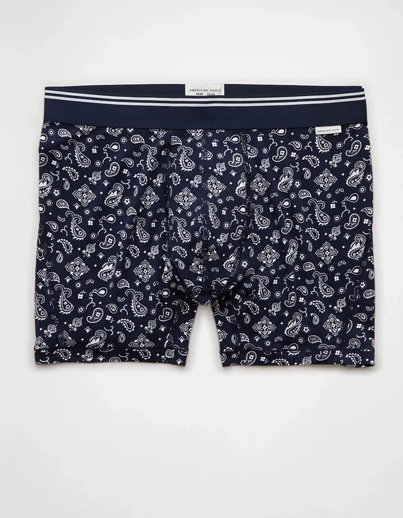 Caleçon boxeur ajusté ultradoux de 4,5 po motif cachemire pour hommes AEO