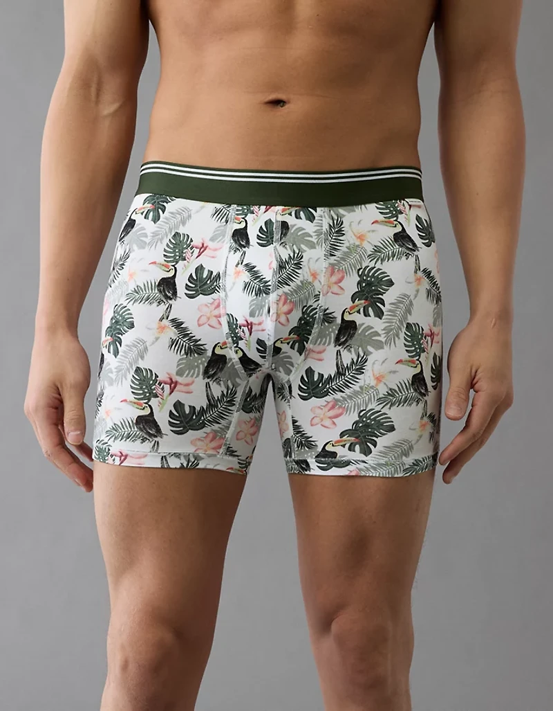 Caleçon boxeur ajusté ultradoux de 4,5 po toucan tropical pour hommes AEO