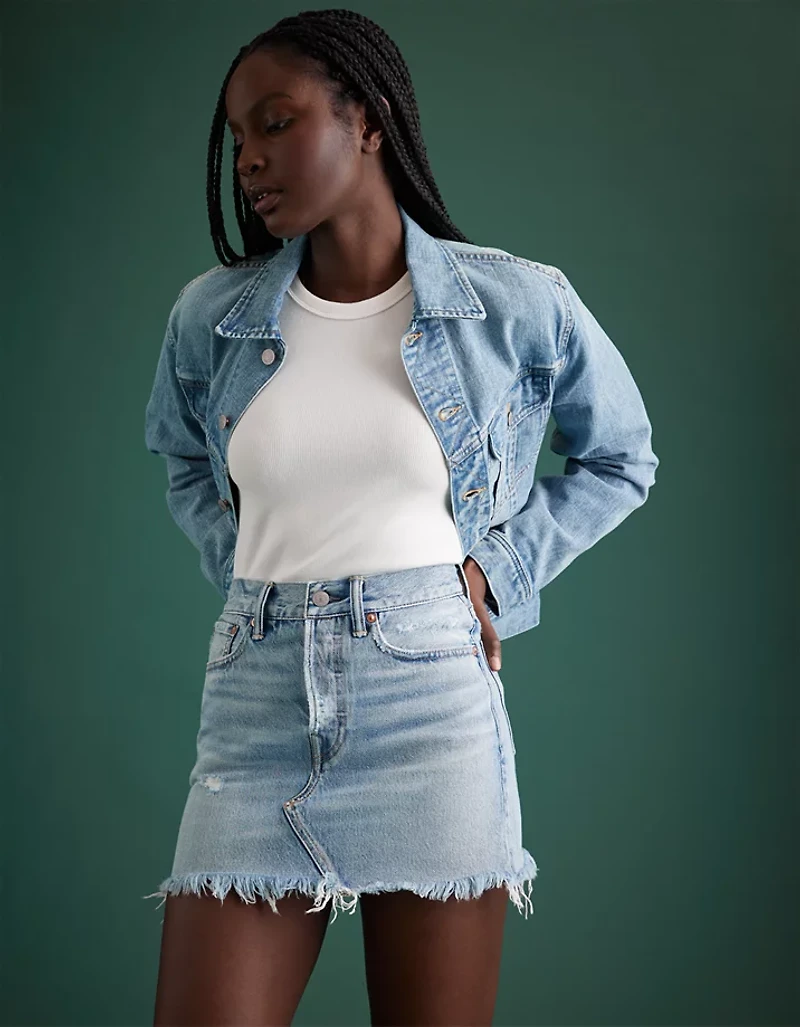 Minijupe en denim haut de gamme AE77