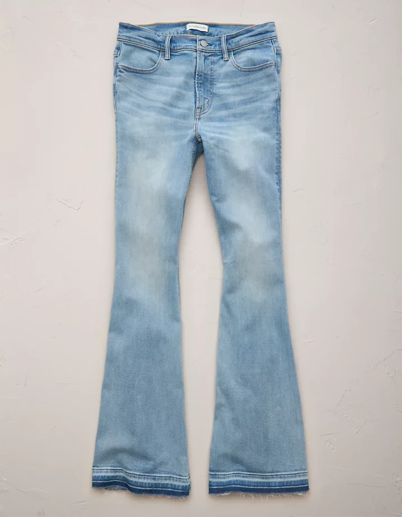 Jean à jambe évasée taille haute haut de gamme AE77