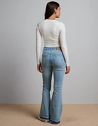Jean à jambe évasée taille haute haut de gamme AE77