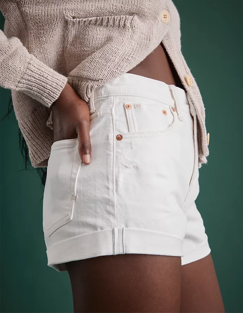 Short découpé en denim à taille haute haut de gamme AE77