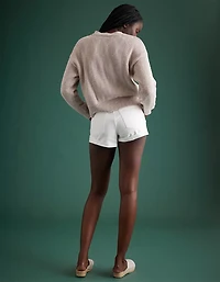 Short découpé en denim à taille haute haut de gamme AE77