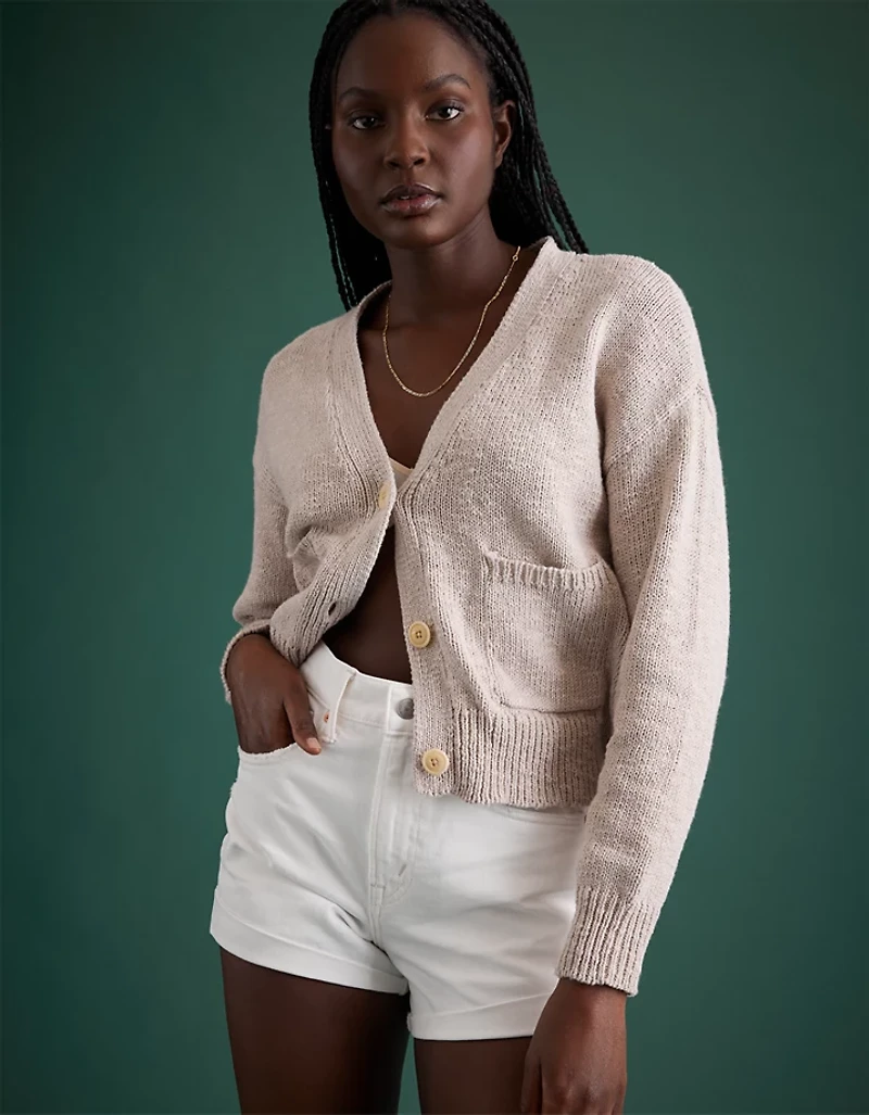 Short découpé en denim à taille haute haut de gamme AE77