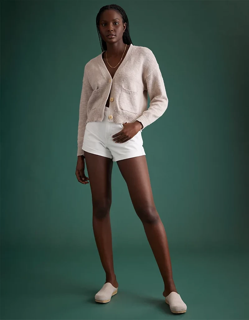 Short découpé en denim à taille haute haut de gamme AE77