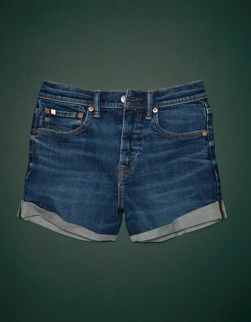 AE77 Premium High-Waisted Cut-Off Denim Short