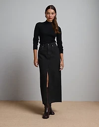 Jupe longue en denim haut de gamme AE77