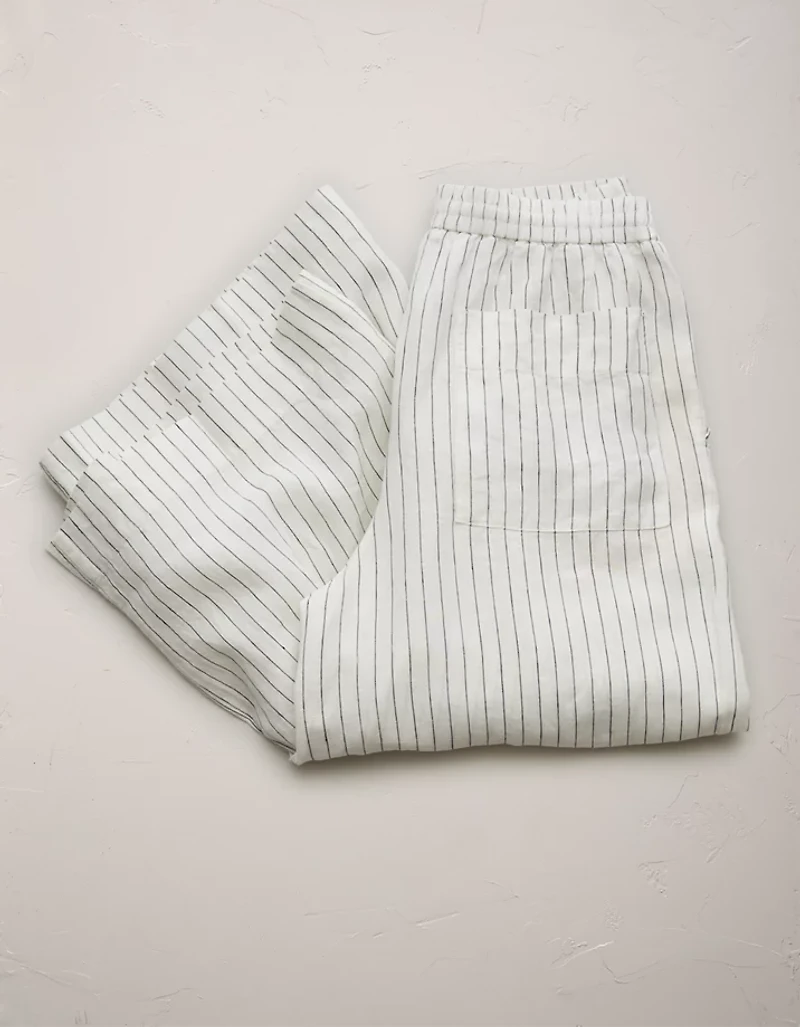 Pantalon à ceinture élastique en lin haut de gamme AE77