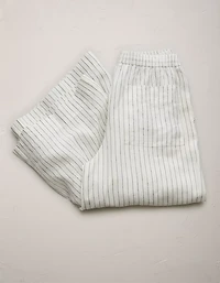 Pantalon à ceinture élastique en lin haut de gamme AE77