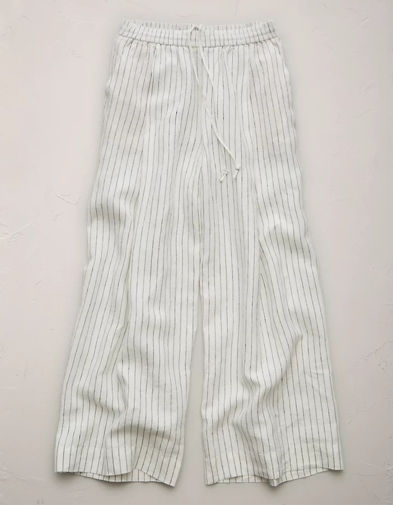 Pantalon à ceinture élastique en lin haut de gamme AE77