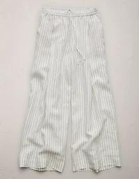 Pantalon à ceinture élastique en lin haut de gamme AE77