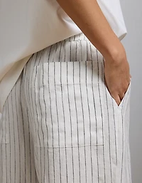 Pantalon à ceinture élastique en lin haut de gamme AE77