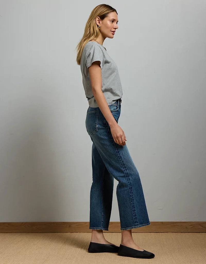 AE77 Premium Bootcut Crop Jean