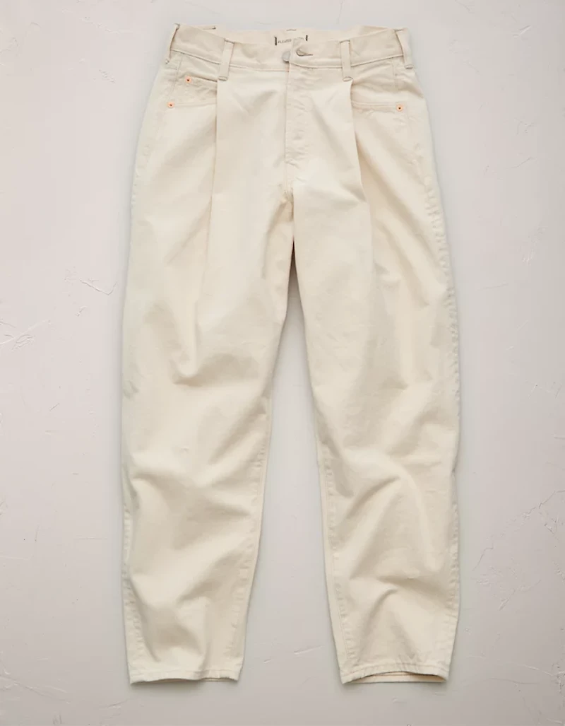 AE77 Premium Pleated Barrel Jean