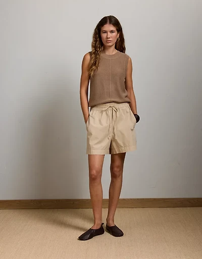 AE77 Premium Pull-On Poplin Short