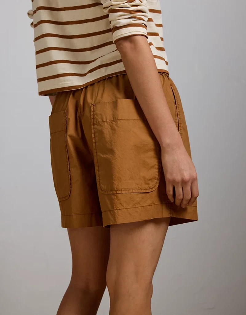 Short à ceinture élastique en popeline haut de gamme AE77